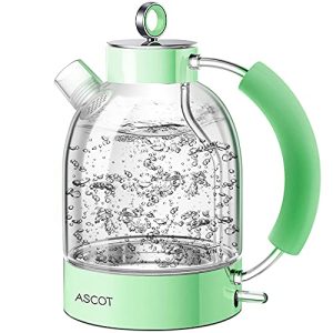 Hervidor de agua de diseño ASCOT de cristal, 2200 W, 1,6 l