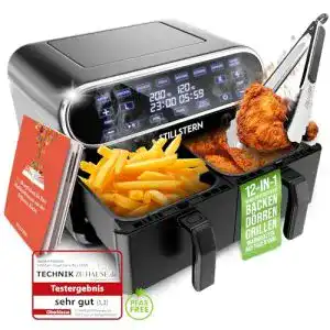 Doppelfritteuse stillstern dual heissluftfritteuse 1 8 pers