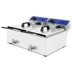 Doppelfritteuse vertes friteuse aus edelstahl 2x 10 liter