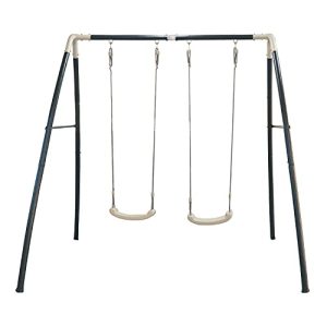 Double swing AXI swing made of metal in anthracite & cream
