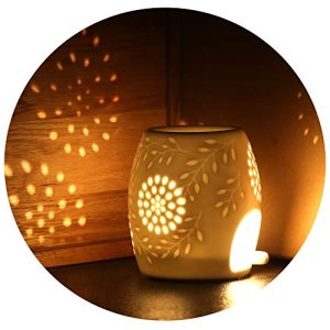 Duftlampe ecooe aromalampe fyrfadslysholder lavet af hvid keramik