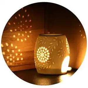 Duftlampe ecooe aromalampe teelichthalter aus keramik weiss