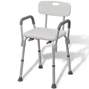 Duschstuhl vidaxl mit arm rueckenlehne aluminium duschsitz