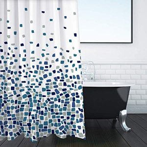 Cortina de chuveiro ANSIO 180 x 180 cm (71 x 71 polegadas) padrão mosaico