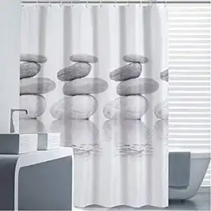 Duschvorhang goldbeing 180x200 textil grau pebble