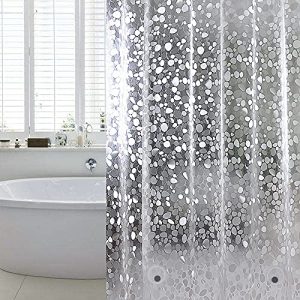 WELTRXE anti-mold shower curtain with weight magnet