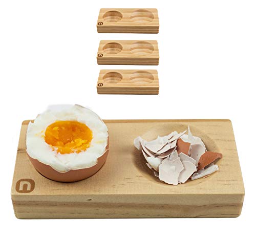 Eierbecher naturlik 4er Set aus hochwertigem Holz (Kiefer)