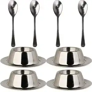 Eierbecher yellrin set aus edelstahl mit loeffel
