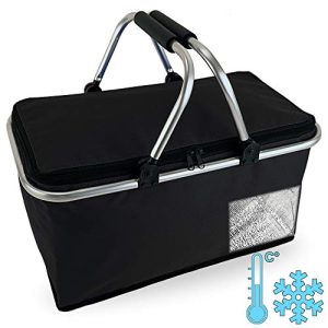 Cepewa foldable shopping basket with thermal function 30 L cooler bag