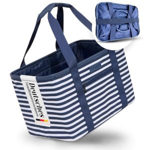 shopwell foldable shopping basket 30 liters, folding basket for shopping