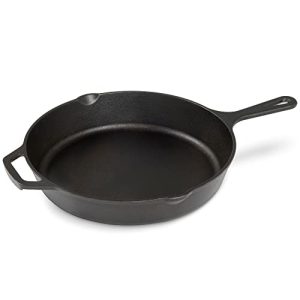 Navaris cast iron pan, 30 cm large, seasoned, fireproof