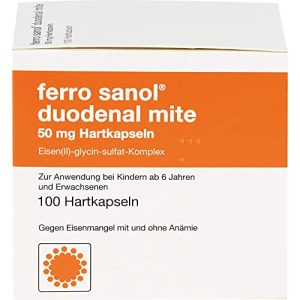 Comprimidos de ferro ferro sanol ácaro duodenal 50 mg cápsulas, 100 unid.