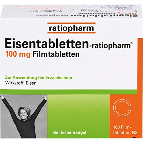 Eisentabletten Ratiopharm, 100 mg Filmtabletten 100 St