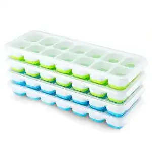 Eiswuerfelform airabc 4er pack silikon mit deckel platzsparend