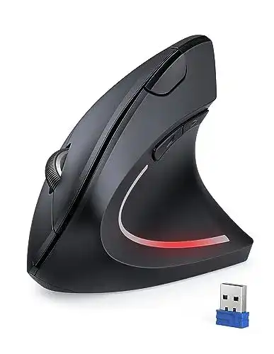 Ergonomische Tecknet Wireless Maus mit 4800 DPI und vertikalem Design