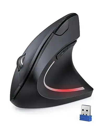 Ergonomische Tecknet Wireless Maus mit 4800 DPI und vertikalem Design