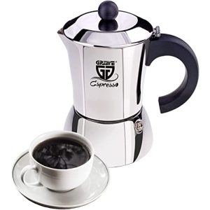 Cafetera espresso de inducción GRÄWE, fabricada en acero inoxidable