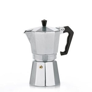 Máquina de café expresso kela 10590, para 3 xícaras, alumínio, Itália