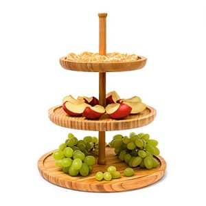 Cake Stand Relaxdays Bamboo H: 25 cm D: 30 cm 3-tier, made of wood