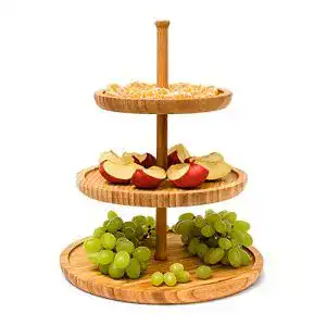 Etagere relaxdays bambus h 25 cm d 30 cm 3 stoeckig aus holz