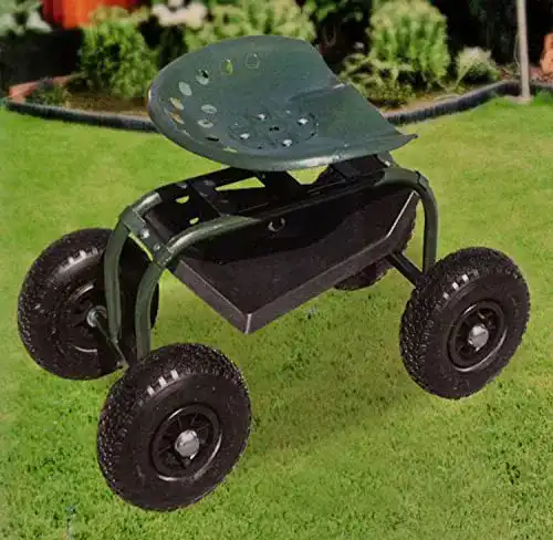 Fahrbarer Gartensitz Grüner Jan Praktischer Gartenhocker mit Rollen
