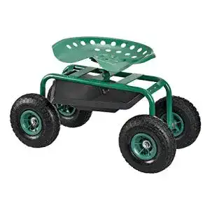 Fahrbarer gartensitz pro tec scooter rollsitz gruen rollwagen
