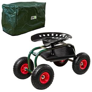 Mobile garden seat UPP Rolling Seat Outdoor Deluxe with protective cover