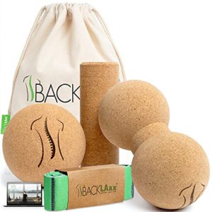 Faszienball BACKLAxx ® Faszienrolle Set aus Kork - faszienball backlaxx faszienrolle set aus kork