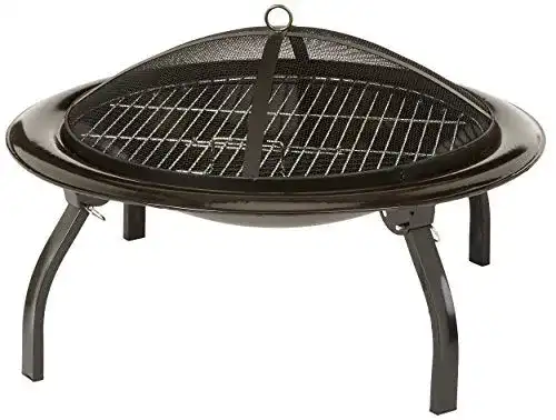Feuerschale von Amazon Basics, tragbare Feuerstelle, rund, 66 cm