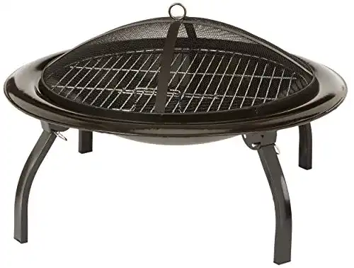 Feuerschale von Amazon Basics, tragbare Feuerstelle, rund, 66 cm