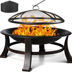 Fire bowl TLGREEN fire basket with spark protection, Φ76cm