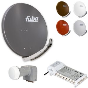 Flade antenner Fuba DAA 850 HD satellitsystem, 8 deltagere