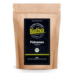 Psyllium seeds BIOTIVA organic 1kg, whole, 99% purity – lactose free