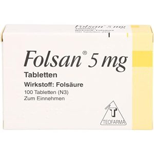 Ácido fólico Folsan 5 mg comprimidos 100 piezas
