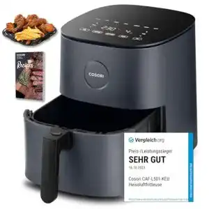 Fritteuse Cosori Heißluft XXL 4,7 L mit 9 Funktionen und Energieeffizienz