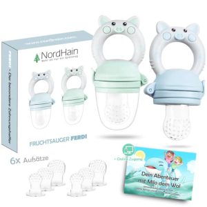 Tetina de frutas nordhain ® Set 2020 Azul para bebés felices
