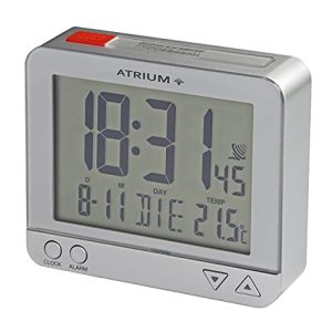 Rádiós ébresztőóra Atrium rádiós ébresztőóra digitális ezüst érzékelővel vezérelt