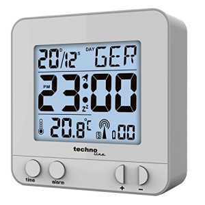 Radio-controlled alarm clock Technoline WT 235 silver with touch sensor, plastic