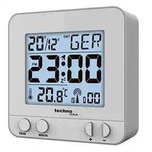 Funkwecker technoline wt 235 silber mit touchsensor plastik