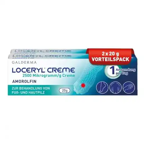 Fußpilz Creme Loceryl 2×20 g zur Behandlung von Fußpilz