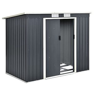 Garden cupboard Juskys metal tool shed M 4m³ with pent roof