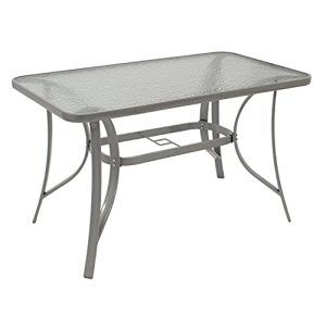 ガーデンテーブル DEGAMO フィレンツェ 70x120cm 金属+ガラス製
