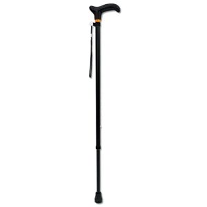 Rollafit telescopic walking stick with TPR handle, black