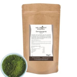 Barley grass MR. BROWN 1kg powder, vegan Barley Grass