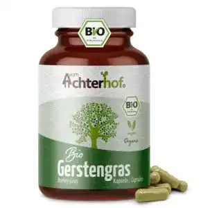Gerstengras vom achterhof kapseln bio 180 stueck fein gemahlen