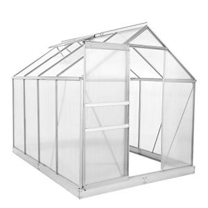 Invernadero de aluminio Zelsius para jardín, con cimientos incluidos