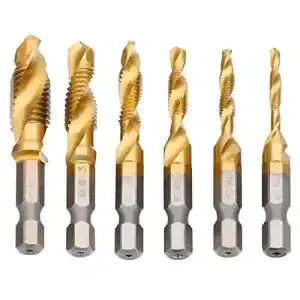 Gewindebohrer jteng 6 teilig kombi bit satz 1 4 hss m3 m10
