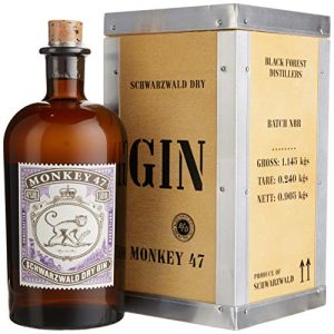 Gin Monkey 47 Schwarzwald Dry em caixa de madeira tradicional