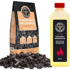 Grill Republic Tischgrill Holzkohle Set 2,5kg mit Brennpaste