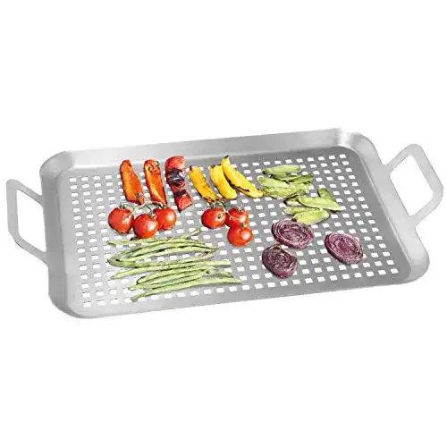 Grillkorb Bremermann Grillplatte 43 x 25 x 5 cm aus Edelstahl